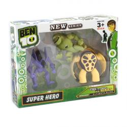 Ben10   3 светящиеся фигурки  5 серии - Ульти Пламенный + Ураган + Хамелеон