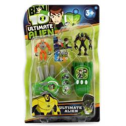 Ben10   2 фигурки+ часы с дисками + плазмоизлучатель 